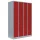 Lüllmann® Schließfachschrank, 4 Abteile, 16 Fächern, 1800 x 1170 x 500 mm, grau/feuerrot