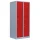 Lüllmann® Schließfachschrank, 2 Abteile, 10 Fächer, 1800 x 600 x 500 mm, grau/feuerrot