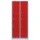 Lüllmann® Schließfachschrank, 2 Abteile, 10 Fächer, 1800 x 600 x 500 mm, grau/feuerrot
