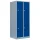 Lüllmann® Garderobenschrank, 2 Abteile doppelstöckig, H 1800 x B 800 x T 500 mm, grau/enzianblau