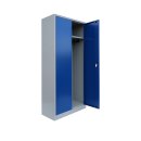 L&uuml;llmann&reg; Mehrzweckschrank mit Fl&uuml;gelt&uuml;ren, 1800 x 800 x 383 mm, grau/enzianblau