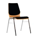 Wooden shell chair without armrests