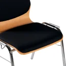 Wooden shell chair without armrests