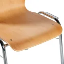 Wooden shell chair without armrests