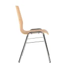 Wooden shell chair without armrests