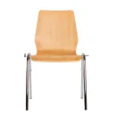 Wooden shell chair without armrests