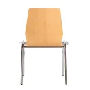 Wooden shell chair without armrests
