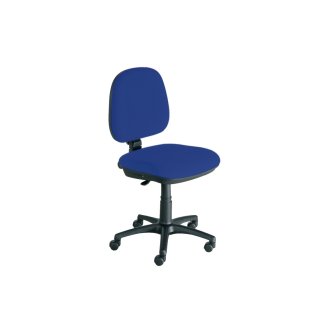 Bürodrehstuhl gepolstert, PVC Fußkreuz, blau