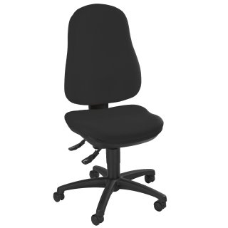 Bürodrehstuhl, PVC Fußkreuz, GS zertifiziert, schwarz