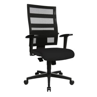 Swivel chair with armrests - Black polyamide base - black