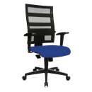 Swivel chair with armrests - Black polyamide base - blue