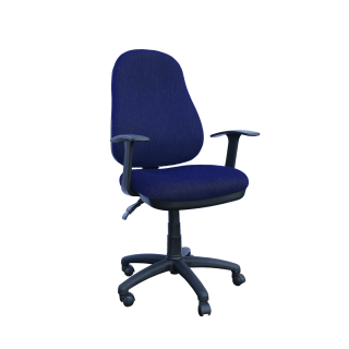 High swivel chair with arm rests - blue