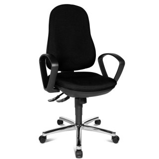 Swivel chair - chrome base - black