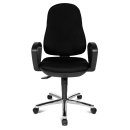 Swivel chair - chrome base - black