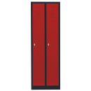 Spind dunkelgrau/rot, 2 Abteile, 60 cm breit | L&uuml;llmann&reg;