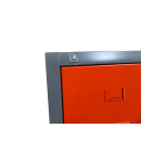 Spind dunkelgrau/rot, 2 Abteile, 60 cm breit | L&uuml;llmann&reg;