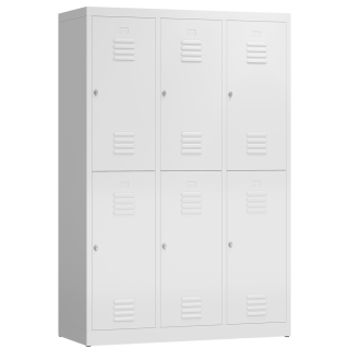 B-WARE - Spind weiß, 120 cm, 3 Abteile 2-stöckig | Serie ClassiX