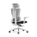 B&uuml;rodrehstuhl mit Kopf- Nackenst&uuml;tze und 5D Armlehnen, 3D geteilter Netzr&uuml;cken, Lordosenst&uuml;tze, schwarz/schwarz