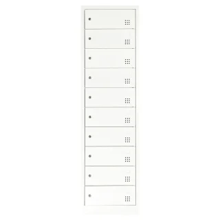 Laptopschrank weiß, 50 cm breit, 10 Fächer | Lüllmann®