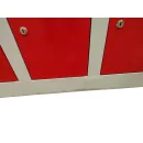 B-WARE - F&auml;cherschrank grau/rot, 120 cm breit, 20 F&auml;cher