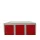 B-WARE - Fächerschrank grau/rot, 120 cm breit, 20 Fächer