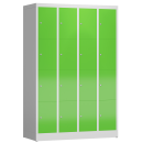 Seitenansicht Schlie&szlig;fachschrank F&auml;cherschrank 16 F&auml;cher Spind 180x118,5x50cm Wertfachschrank grau/gr&uuml;n X-520445