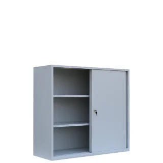 Schiebetürenschrank Schwebetürenschrank Metall abschließbar 109x120x45cm grau X-550145
