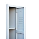 Garderobenschrank, 2 Abteile mittig schlie&szlig;end, 1800 x 500 x 500 mm, lichtgrau