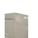 Garderobenschrank, 2 Abteile mittig schlie&szlig;end, 1800 x 500 x 500 mm, lichtgrau