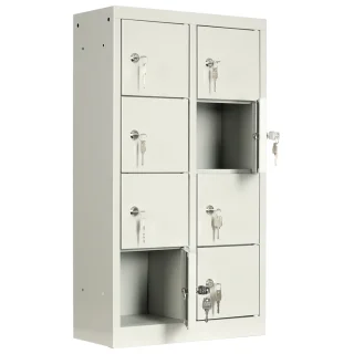 Handy-Aufbewahrungschrank, 8 Fächer, 815 x 460 x 200 mm, lichtgrau