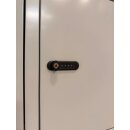 B-WARE - XL F&auml;cherschrank grau, 120 cm breit, 12 F&auml;cher, Zahlenkombischloss
