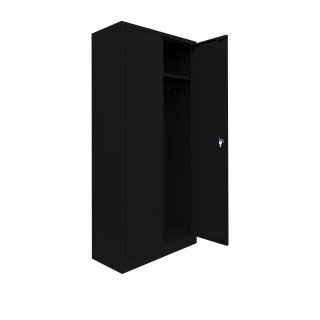 Mehrzweckschrank schwarz, 195 cm hoch, 2-türig