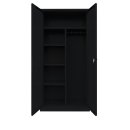 Mehrzweckschrank schwarz, 195 cm hoch, 2-türig |...