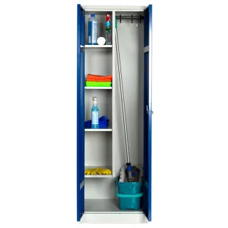 Steel cleaning supply and broom closet