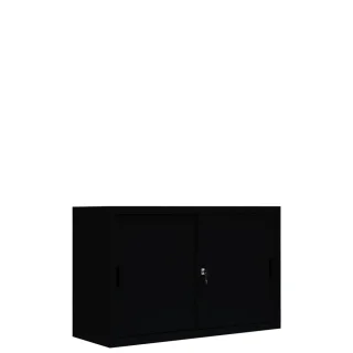 Schiebetürenschrank schwarz, 120 cm breit, 2 OH | Lüllmann®