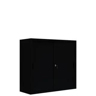 Schiebetürenschrank schwarz, 120 cm breit, 3 OH | Lüllmann®