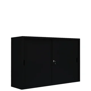 Sliding door cabinet, 2 x 2 shelves