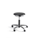Swivel work stool, 410-570 x 430 x 430 mm, aluminium base