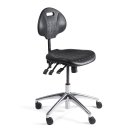 Low working chair, 740-1100 mm, aluminium polished base