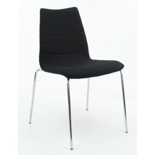 Chrome chair with upholstered bucket seat