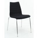 Chrome chair with upholstered bucket seat