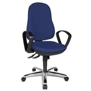 Swivel chair - chrome base - blue