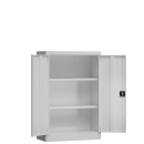 Ansicht mit ge&ouml;ffneten T&uuml;ren innen Aktenschrank Metallschrank abschlie&szlig;bar Werkzeugschrank 1200 x 800 x 383 mm grau X-530290