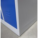 B-WARE - L&uuml;llmann&reg; Garderobenschrank - 2 Abteile doppelst&ouml;ckig - H 1800 x B 600 x T 500 mm - lichtgrau/enzianblau