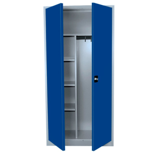 B-WARE - Lüllmann® Mehrzweckschrank mit Flügeltüren - 1950 x 925 x 422 mm - lichtgrau/enzianblau
