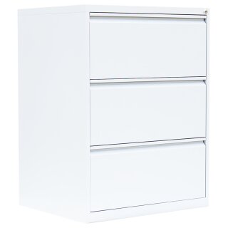 B-WARE - Lüllmann® Hängeregistraturschrank, 3 Schubladen zweibahnig, 1010 x 760 x 620 mm, signalweiß