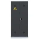 L&uuml;llmann&reg; Umweltschrank, 2 T&uuml;ren, 4 Wannenb&ouml;den, 1950 x 916 x 422 mm, lichtgrau/anthrazit