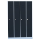 B-WARE - L&uuml;llmann&reg; Garderobenschrank, 4 Abteile, 1800 x 1170 x 500 mm, lichtgrau/anthrazit