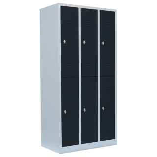 B-WARE - Spind anthrazit, 3 Abteile 2-stöckig, 90 cm | Lüllmann®