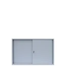 Ansicht mit offener T&uuml;r, Schiebet&uuml;renschrank Sideboard Schwebet&uuml;renschrank Aktenschrank 750 x 1200 x 450 mm lichtgrau X-550125